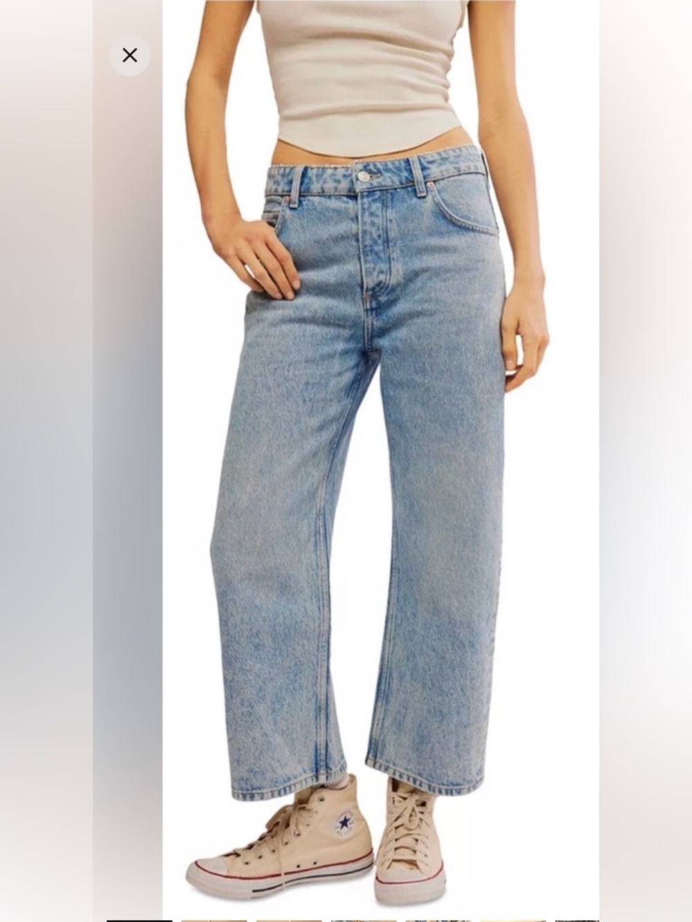 118. NWT Free People Deep Trance wide leg boyfriend jeans, size 31